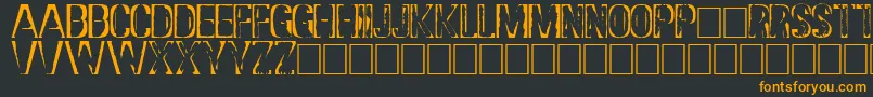 DsStampCyr Font – Orange Fonts on Black Background