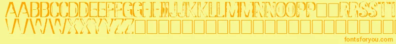 DsStampCyr Font – Orange Fonts on Yellow Background