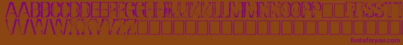 DsStampCyr Font – Purple Fonts on Brown Background