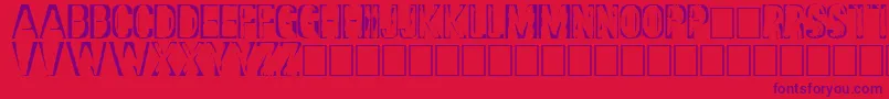 DsStampCyr Font – Purple Fonts on Red Background
