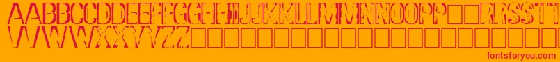 DsStampCyr Font – Red Fonts on Orange Background