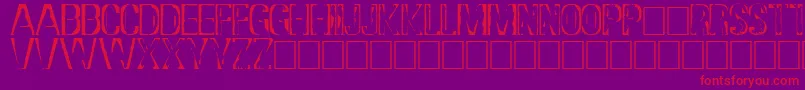 DsStampCyr Font – Red Fonts on Purple Background