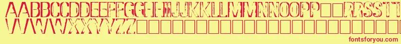 DsStampCyr Font – Red Fonts on Yellow Background
