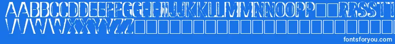 DsStampCyr Font – White Fonts on Blue Background