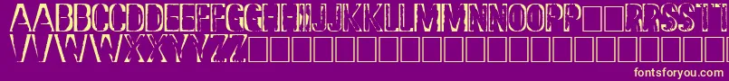 DsStampCyr Font – Yellow Fonts on Purple Background