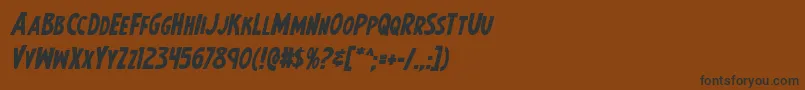 Шрифт Earthsmightiestboldital – чёрные шрифты на коричневом фоне