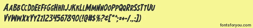 Earthsmightiestboldital Font – Black Fonts on Yellow Background
