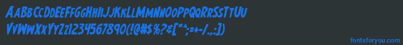Шрифт Earthsmightiestboldital – синие шрифты на чёрном фоне