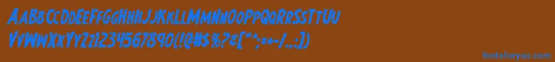 Шрифт Earthsmightiestboldital – синие шрифты на коричневом фоне