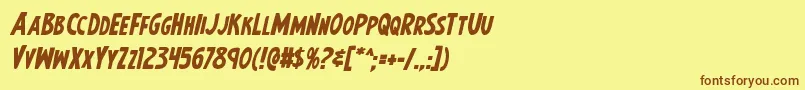 Earthsmightiestboldital Font – Brown Fonts on Yellow Background