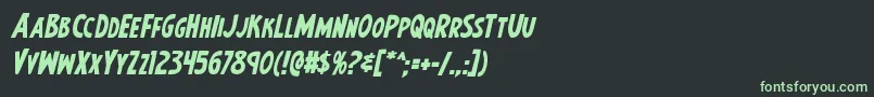 Earthsmightiestboldital Font – Green Fonts on Black Background