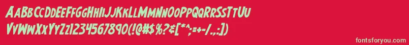Earthsmightiestboldital Font – Green Fonts on Red Background