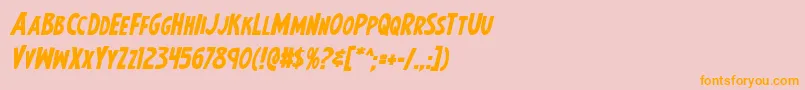 Earthsmightiestboldital Font – Orange Fonts on Pink Background