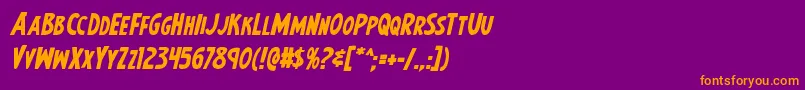 Earthsmightiestboldital Font – Orange Fonts on Purple Background