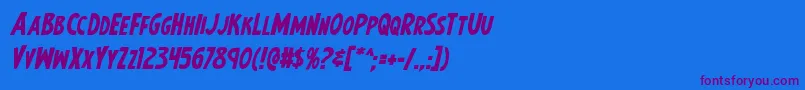 Шрифт Earthsmightiestboldital – фиолетовые шрифты на синем фоне