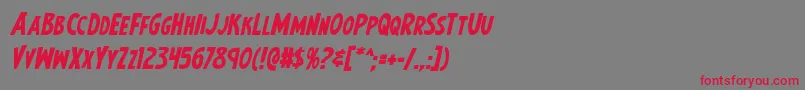 フォントEarthsmightiestboldital – 赤い文字の灰色の背景