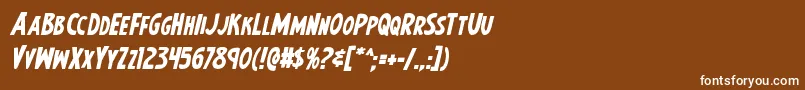 フォントEarthsmightiestboldital – 茶色の背景に白い文字