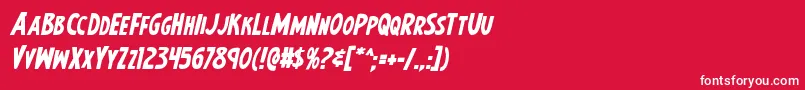Earthsmightiestboldital Font – White Fonts on Red Background