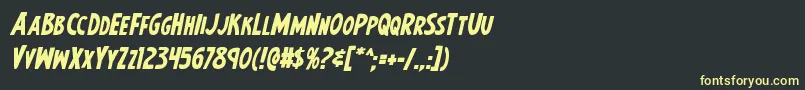 Earthsmightiestboldital Font – Yellow Fonts on Black Background