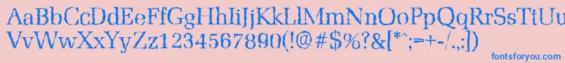 MarseillerandomRegular Font – Blue Fonts on Pink Background