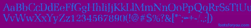 MarseillerandomRegular Font – Blue Fonts on Purple Background