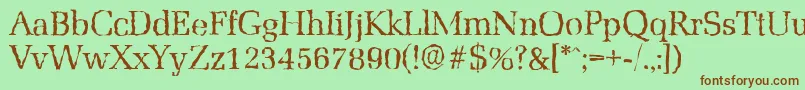 MarseillerandomRegular Font – Brown Fonts on Green Background