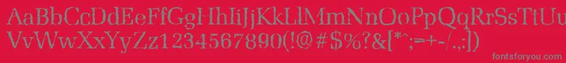 MarseillerandomRegular Font – Gray Fonts on Red Background