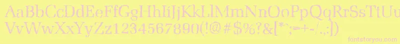 MarseillerandomRegular-Schriftart – Rosa Schriften auf gelbem Hintergrund