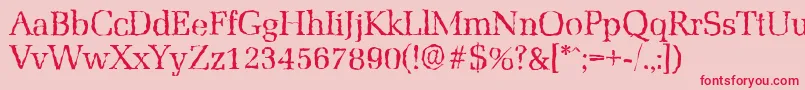 MarseillerandomRegular Font – Red Fonts on Pink Background