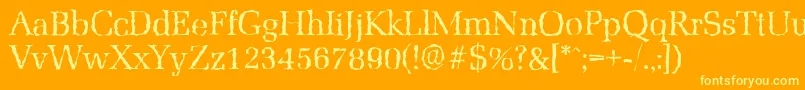 MarseillerandomRegular Font – Yellow Fonts on Orange Background