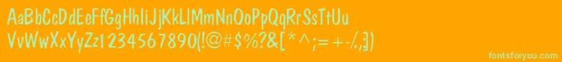 Jargonlightssk-Schriftart – Grüne Schriften auf orangefarbenem Hintergrund