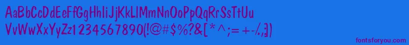 Jargonlightssk-Schriftart – Violette Schriften auf blauem Hintergrund