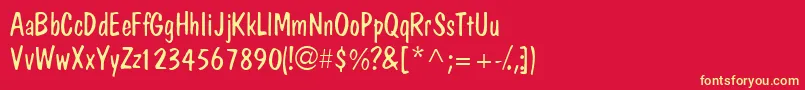 Jargonlightssk Font – Yellow Fonts on Red Background