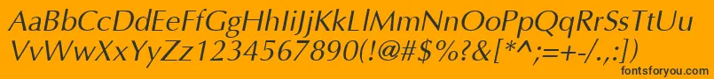 OptimaItalic Font – Black Fonts on Orange Background