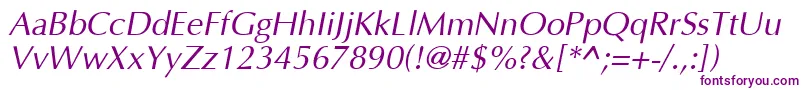 Шрифт OptimaItalic – фиолетовые шрифты на белом фоне