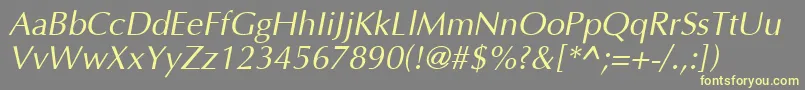 OptimaItalic Font – Yellow Fonts on Gray Background