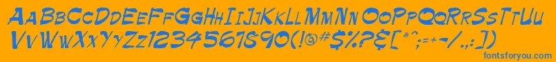 PainterdbNormal Font – Blue Fonts on Orange Background