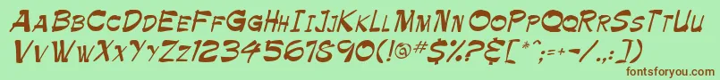 PainterdbNormal Font – Brown Fonts on Green Background