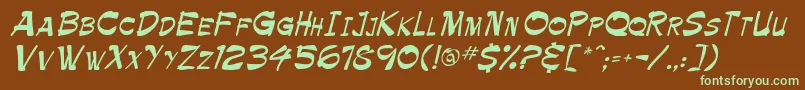 PainterdbNormal Font – Green Fonts on Brown Background