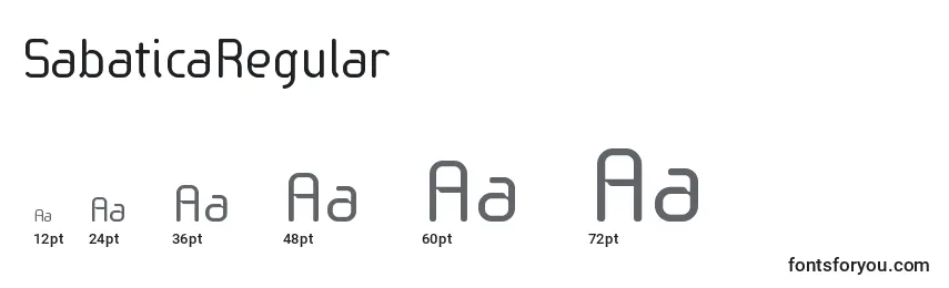 Размеры шрифта SabaticaRegular (105495)