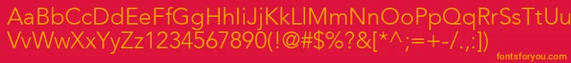 ExpoLightSsiLight Font – Orange Fonts on Red Background