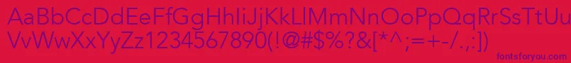 ExpoLightSsiLight Font – Purple Fonts on Red Background