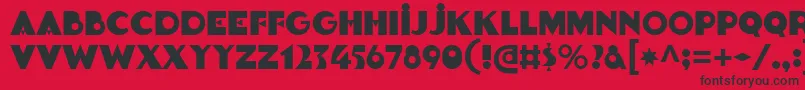 Goldsaber-fontti – mustat fontit punaisella taustalla