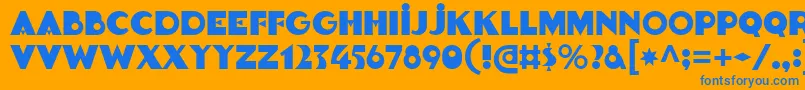 Goldsaber Font – Blue Fonts on Orange Background