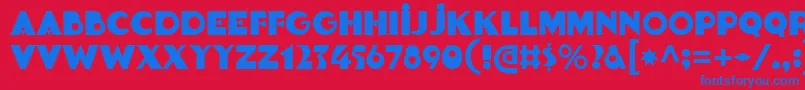 Goldsaber Font – Blue Fonts on Red Background