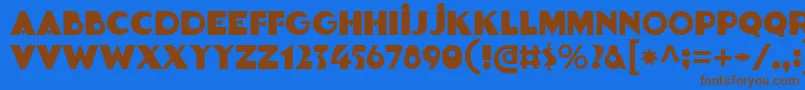 Goldsaber Font – Brown Fonts on Blue Background