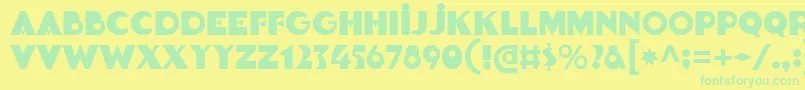 Goldsaber Font – Green Fonts on Yellow Background