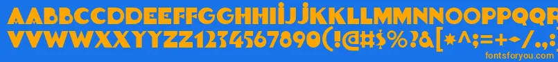 Goldsaber Font – Orange Fonts on Blue Background