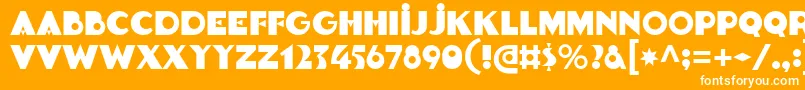 Goldsaber Font – White Fonts on Orange Background
