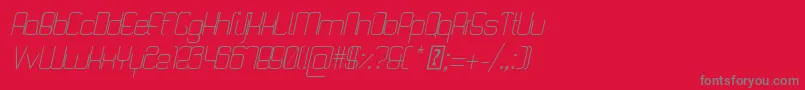 QuattroLightItalic Font – Gray Fonts on Red Background